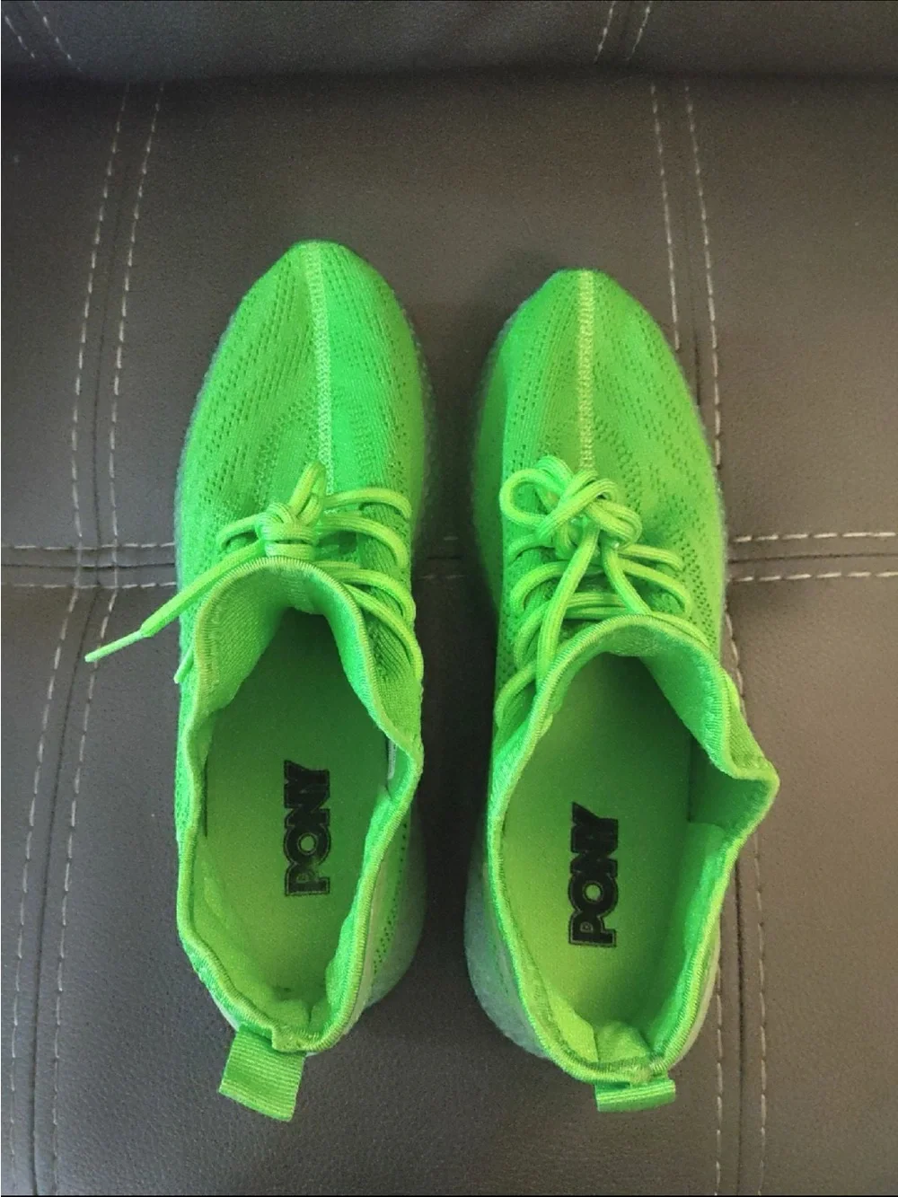 PONY PP2-Yasso Ladies Knit Running Sneakers - Lime Green (US 7.5 / EUR 39)